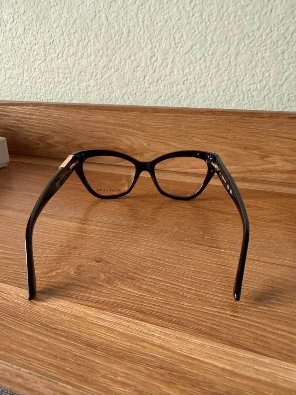 Marciano Black Cat-Eye Glasses with Burgundy Case